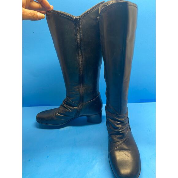 New Earth Tilia Knee High Boots Black leather With heels Womens Size 8.5 B - Picture 8 of 14